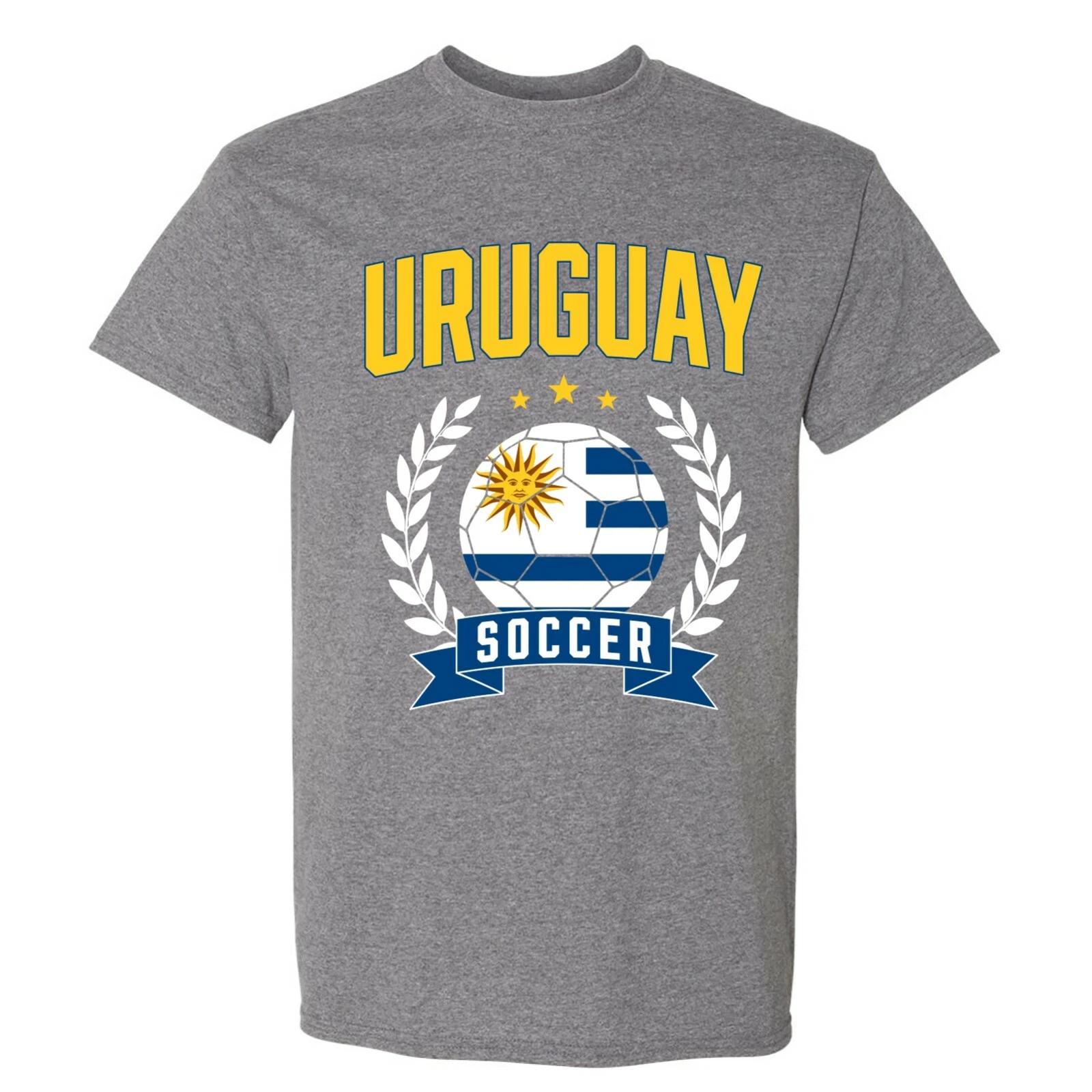 Uruguay Soccer Laurel - World Football Cup T Shirt - Graphite Heather L