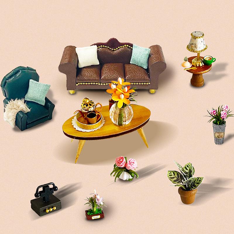 Holzpuppenhaus 3D Puzzle Montage Bausatz Produktion Kleines Zimmer Spielzeug Heim Schlafzimmer Dekoration Mit Möbeln Geschenke