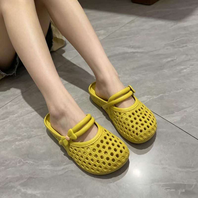 Schicke Pearl-Mesh-Slipper für den Sommer – Bequeme, rutschfeste geschlossene Commuter-Slipper für Damen für den Außenbereich