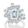 CopperIrregular Rings for Women Sparkling CZ Personality Girls Finger Accessories for Hip Hop Party New Jewelry
