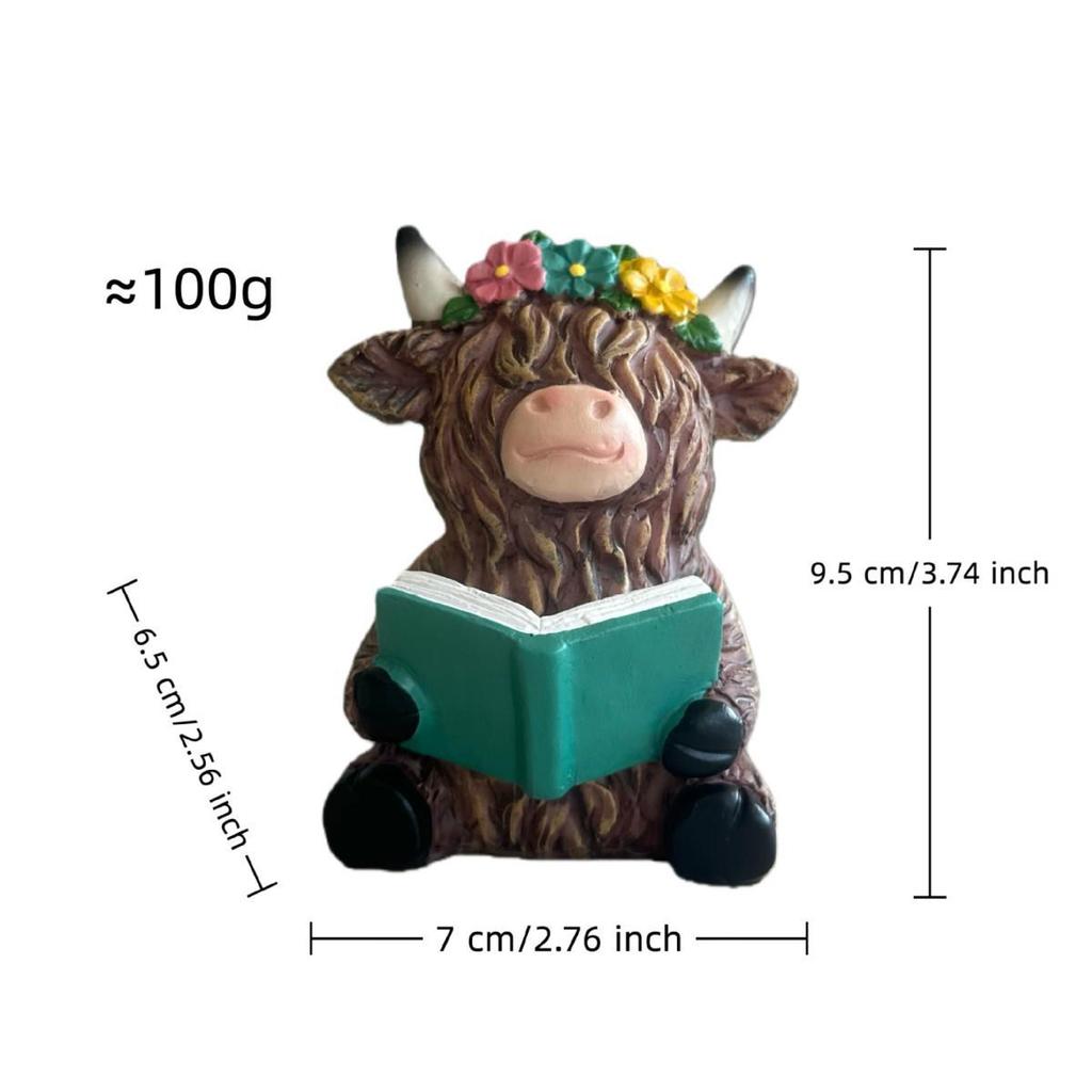 Creative Highland Cattle Resin Statue for Garden and Home Decor