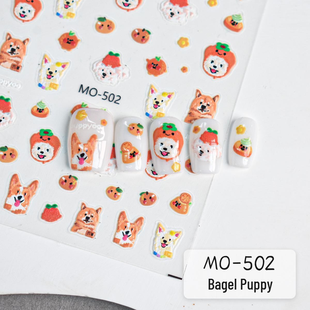 

3D Милые Мультяшные Наклейки для Ногтей с Щенками - Универсальные, Простые Наклейки для Ногтей с Животными