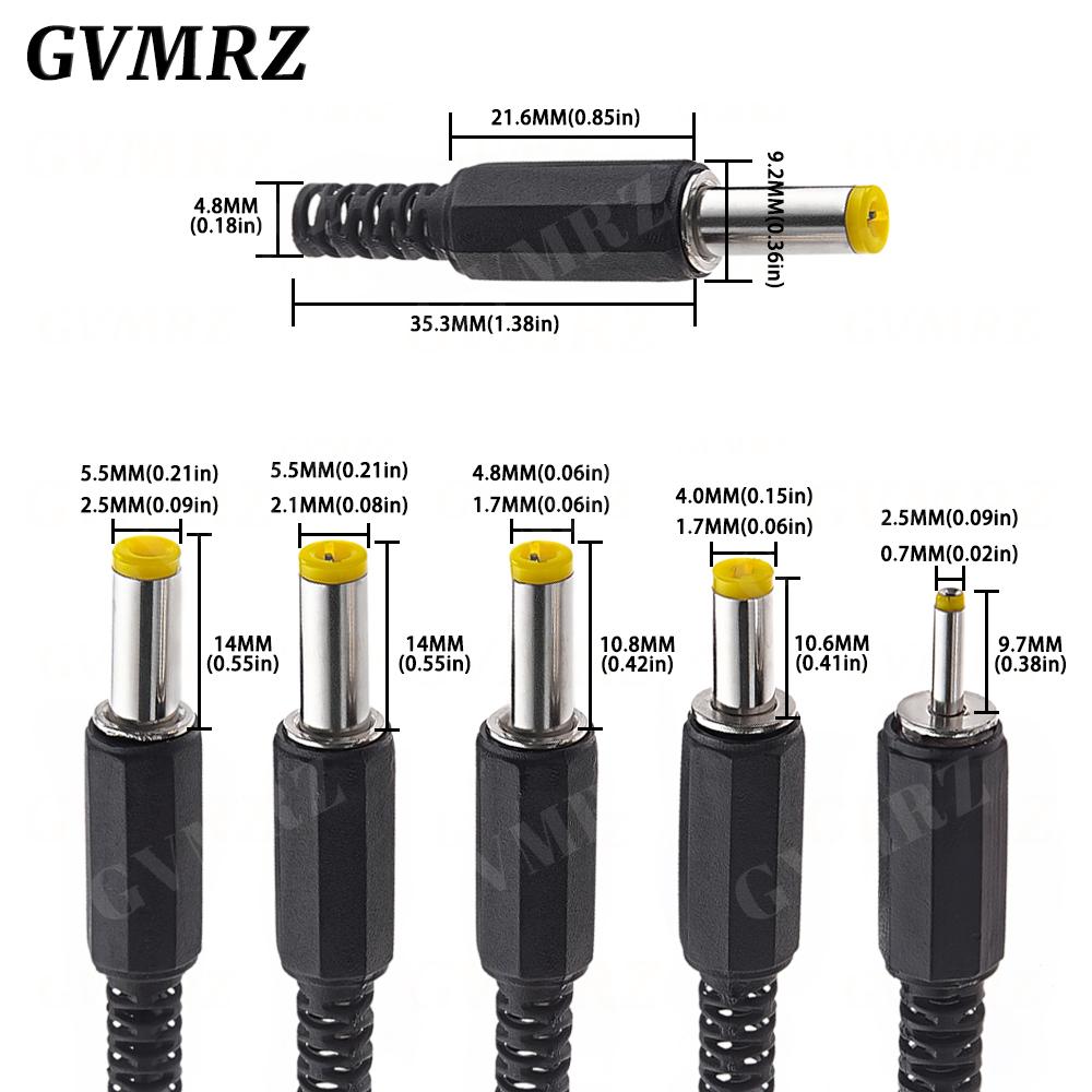 10PCS/lot  DC Power Adapter plug 5.5*2.1mm DC Plug Connector Welding Line Male Plug 5.5x2.5 4.8 1.7 1.35 0.7MM