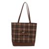 New Checked Tote Bag Cartoon Puppy Backpack Korean Version Large-capacity Underarm Bag Simple Commuting Bag for Girls