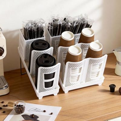 Detachable Design Paper Cup Dispenser Single/Double Row Water Cup Organizer  Coffee Shop