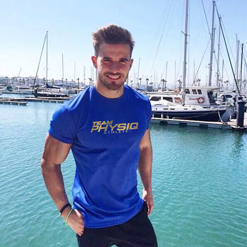 Men's Spring Sports Short-Sleeve T-Shirt with Custom Logo - European & American Style, Large Size, Breathable Cotton for Training