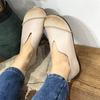 Retro Echtleder Damen Weiche Sohle Flache Schuhe Handgemacht Lässig Flache Runde Zehe Slip-on Loafers