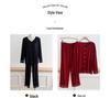 Lace Long Sleeve Pajama Set: Women's Loose-Fit Autumn/Winter Wear, Versatile for Outdoor Use.