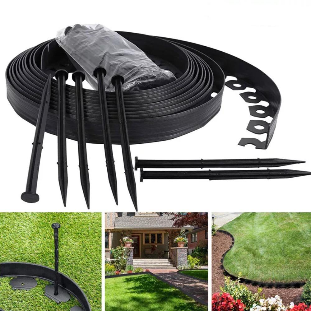 DIY Outdoor Lawn Border Gardening Decorative Palisade Garden Lawn Edging Plastic Plant Protection Flower Bed Fence