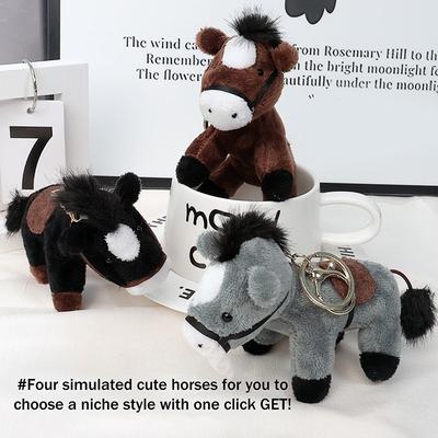 Cartoon Zodiac Horse Pendant Car Keychain Pendant Backpack Pendant Doll Mascot Year Chinese Style Gifts Decoration