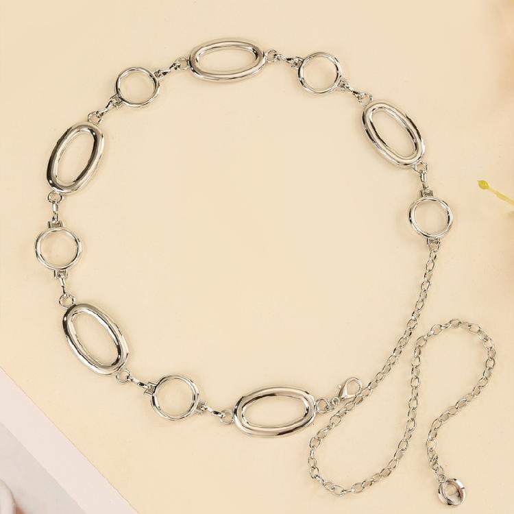 Fashionable Circular Metallic Waist Chain Belt For Women Seeking Unique And Elegant Accessories Formal Occasion Wear