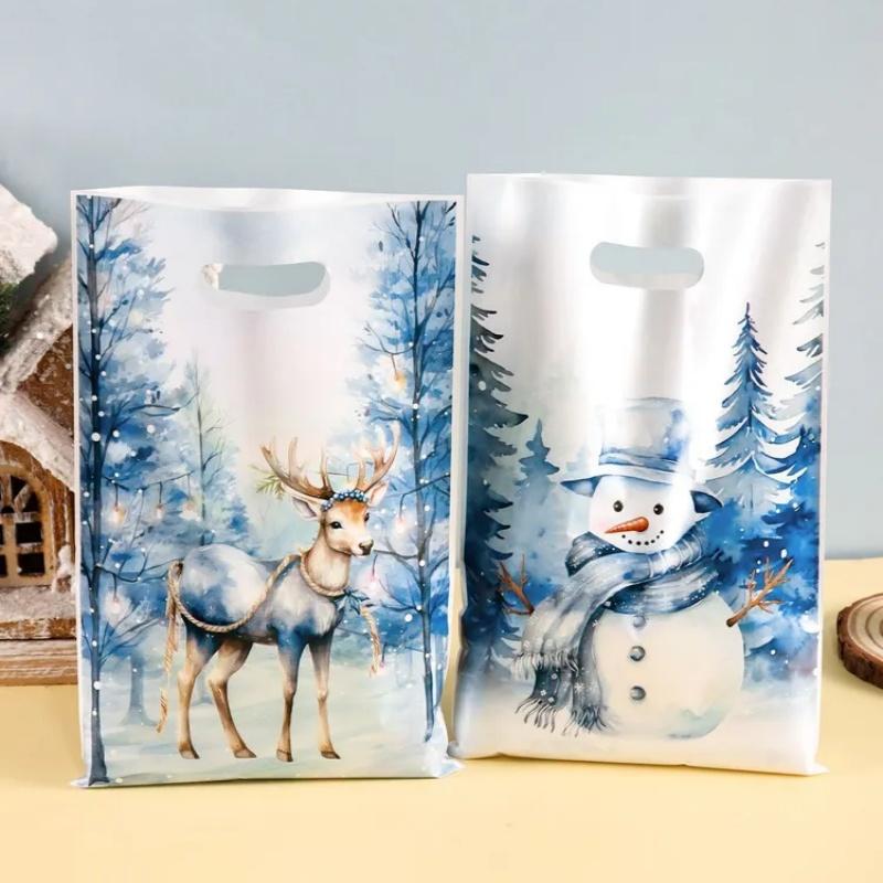 Christmas Gift Bag Printed Design Pearl Film Candy Bag Holiday Party Favor Handbag