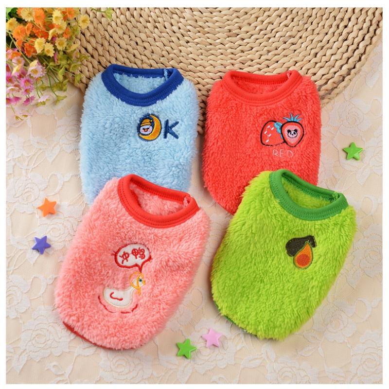 Fleece Pet Vest Small Puppy Cats Clothing Warm Lightweight Wear Cartoon Dog Clothes Chest Size Adjustable Comfort Fit