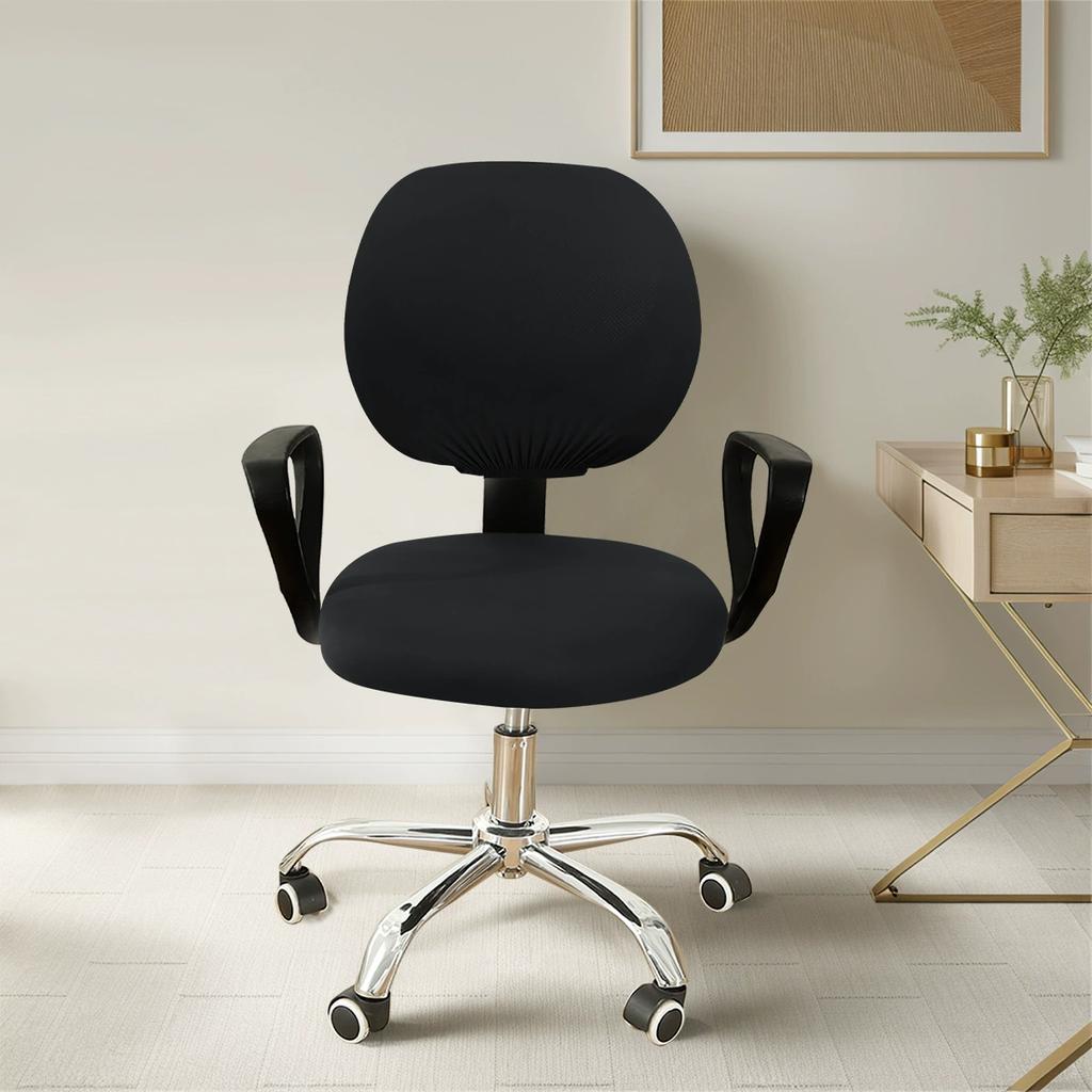 Plain Spandex Stretchable Desk Office Computer Chair Seat Covers Washable Rotating Backrest Cushion Pets Protectors Slipcover