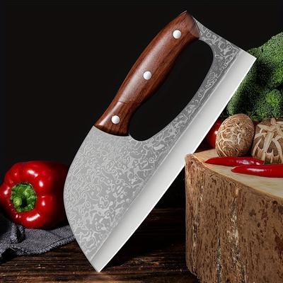 Coltello da cucina in acciaio inossidabile fatto a mano per le donne, per risparmiare lavoro, coltello da intaglio affilato, coltello da cucina, coltello da chef portatile multifunzionale