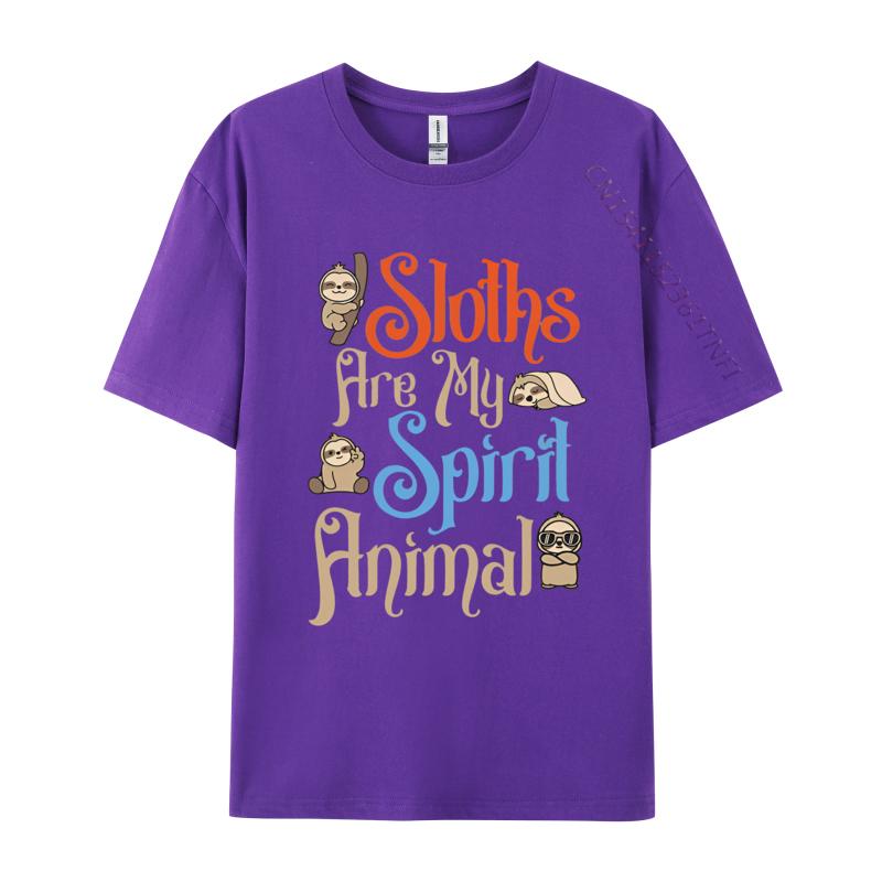 Sloths Are My Spirit Animal Funny Sloth T Shirts Men Pure Cotton Tees Free Shipping Graphic Tee Shirt