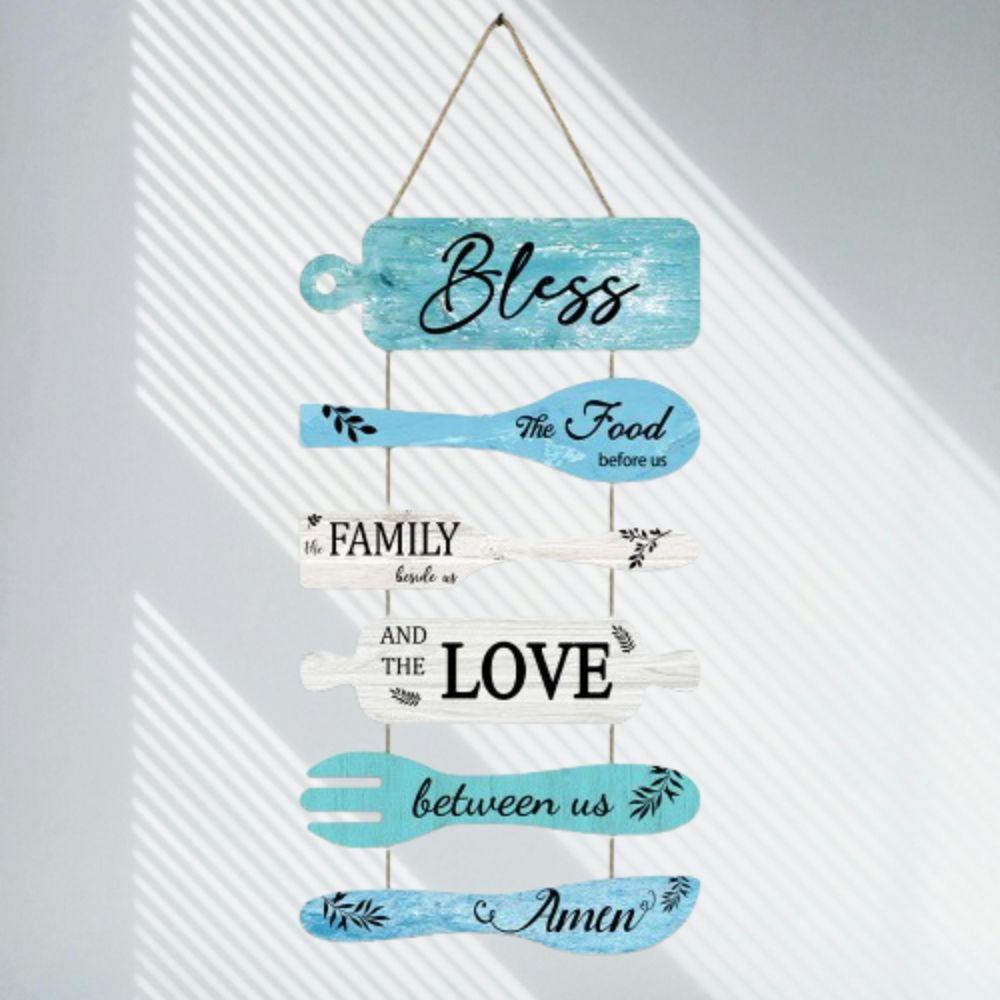 Bless The Food Before Us Wall Art Wooden Hanging Sign Large Wall Hanging Tag  Dining Room Bedroom