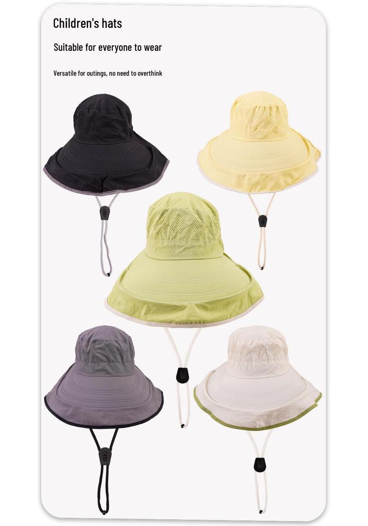 Unisex Wide Brim Sun Protection Bucket Hat - Breathable Summer Outdoor Hat