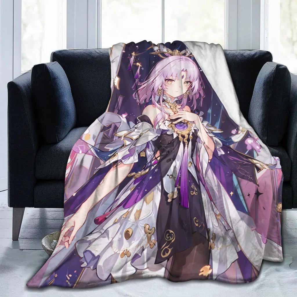 Anime Honkai Star Rail Acheron All Season Fleece Blanket Throw Ultra Soft Flannel Blanket Digital Printed Premium Fluffy Fleece
