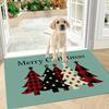 1Pcs Anti Fatigue Kitchen Rugs Christmas Plaid Trees Print Waterproof Non-Slip Thick Cushioned Kitchen Mat Heavy Duty Comfort Standing Mat for Kitchen