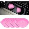 XINLIYA 4PCS Car Cup Holder Coasters, Non-Slip Silicone Vehicle Recessed Water Bottle Mats, Soft Sift-Proof Spill Automotive Interior Cup Pad