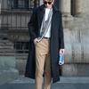 Men's Plus Size Cashmere Business Casual Double-Faced Long Wool Trench Coat
