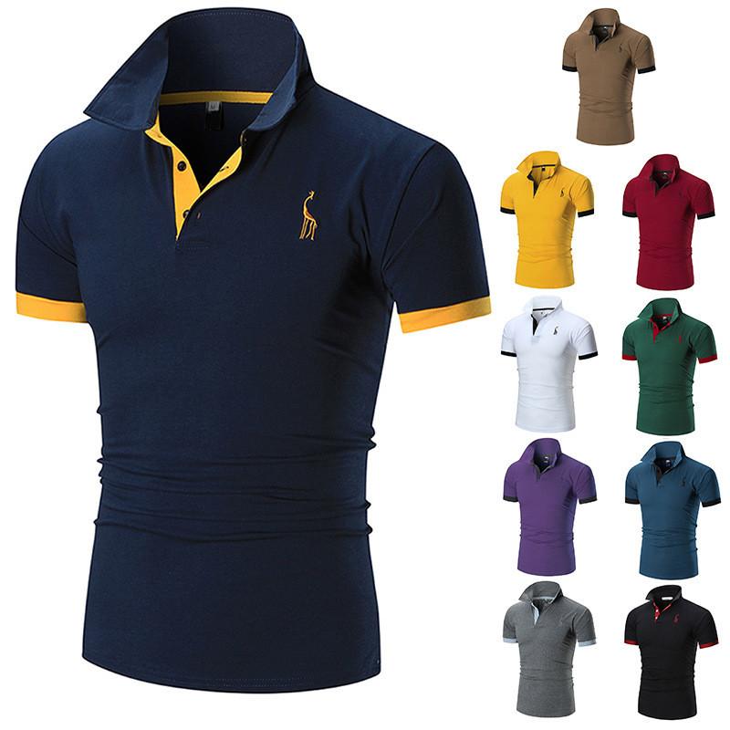 New Polo Mens Shirt Slim Fit Short Sleeve Basic Shirts Muscle Tee Tops Tshirt