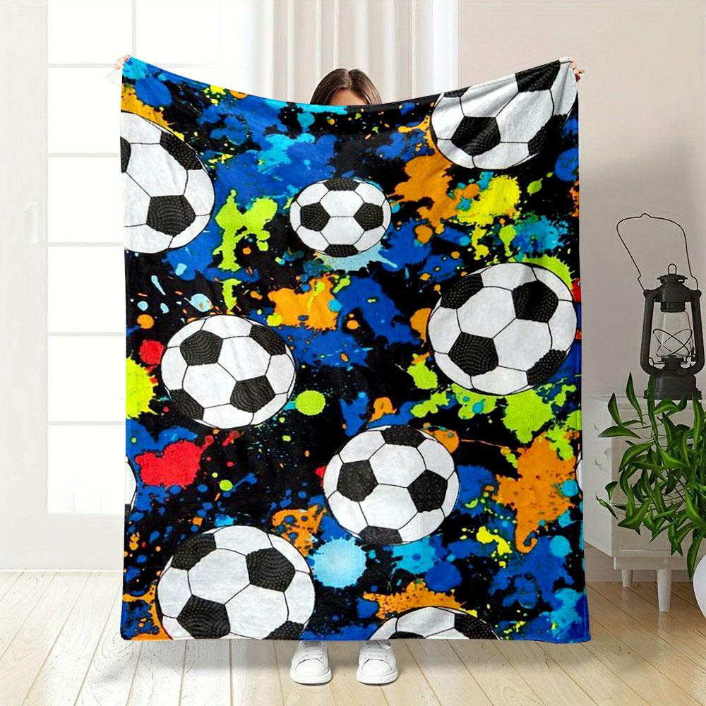 Soccer Ball Splash Blanket bedroom Blanket for Livingroom Couch lunch break Soft throw for Friend's festival Gift