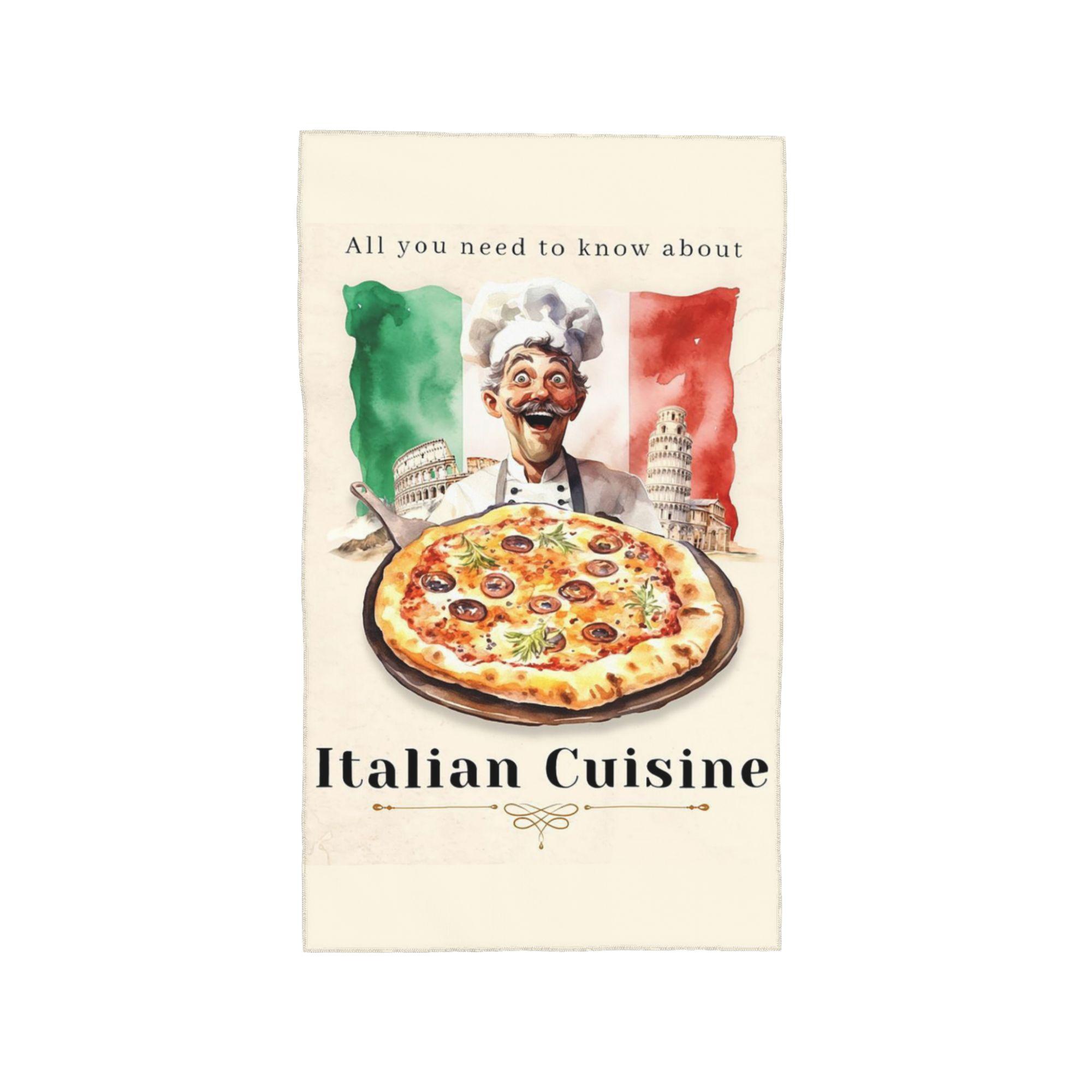 

Italian Flag Pizza Soft Face Towel Quick Dry Pool Bath Cotton Towels Breathable W40*H60(CM)