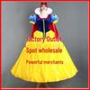 European & American Halloween Snow White Adult Stage Costume with Cape & Petticoat