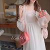 Maxi Suitable for and Flared [ToaSoa] Women's Long-Sleeved Dress, Spring, Summer, Autumn, Winter, Stylish, 2-Way Design, Chiffon, (L)