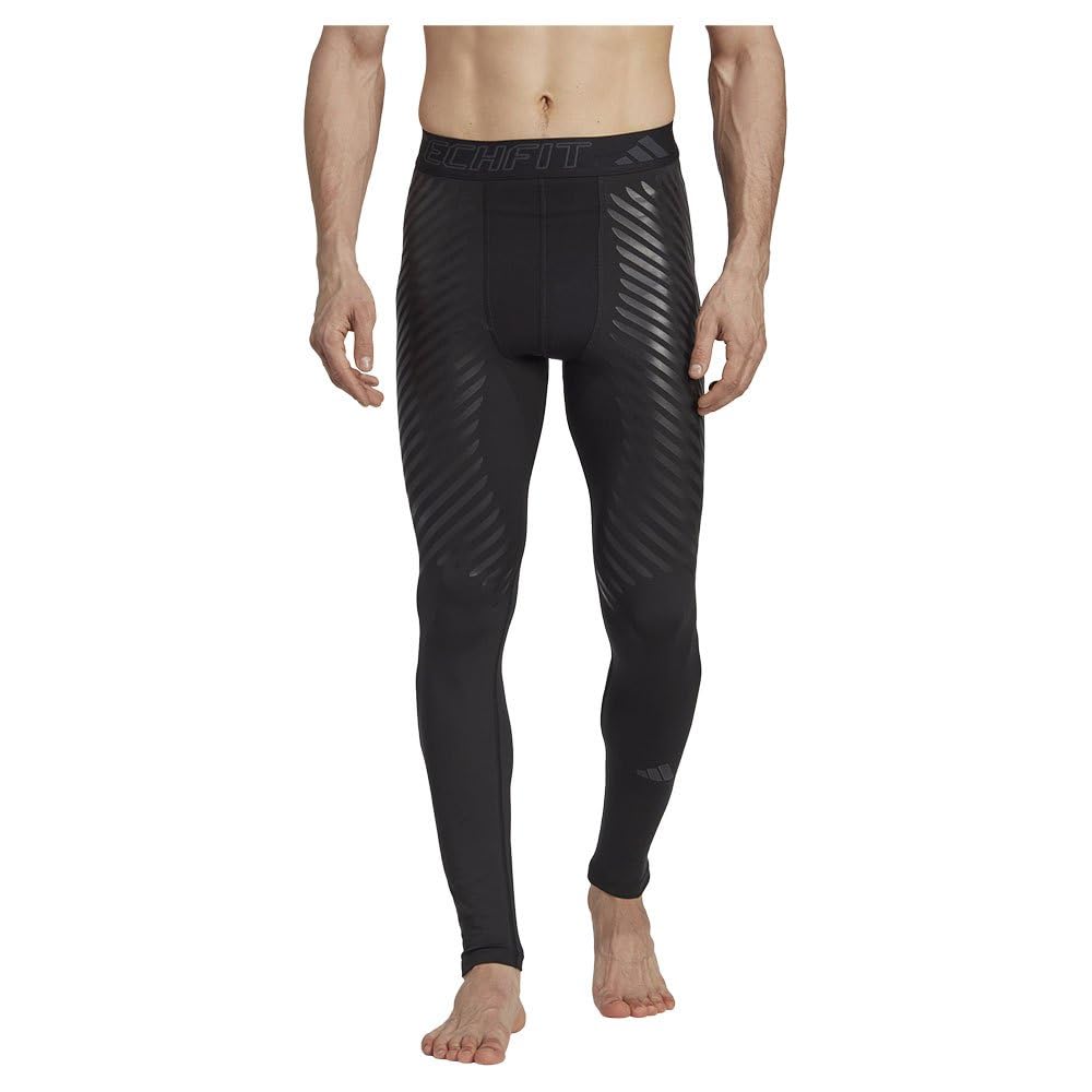 Adidas TechFit Control x Size XL RHEON™ Full-Length Leggings, Men's MMI02, Black/Black (HS9812),