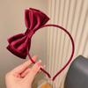 Velvet Cute Hair Hoop Solid Color Hair Bands Accessories Simple Double Bowknot Headband