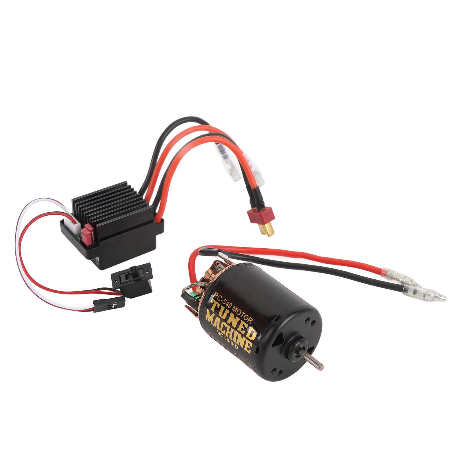 

RC Brush Motor with ESC External Carbon Brush Water Resistant Welded Cable T Plug 540 Brushed Motor