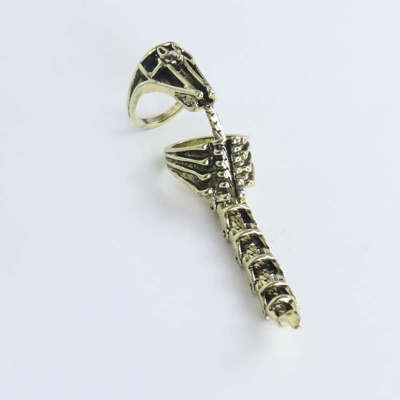 Punk Hip Hop Scorpion Bone Activity Joint Finger Ring for Women Men Gothic Black Metal Personality Ring Rock Jewelry Accessories золотой