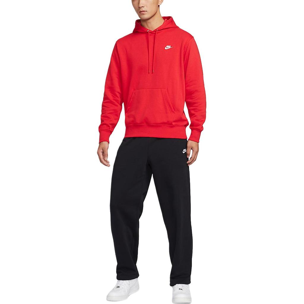 Nike Club Futura Solid Logo Embroidered Simple Fashion Comfortable Sweatshirt Men Sweatshirt University-Red White FN3867-657