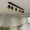 Spot Sufitowy Czarny Podłużny Potrójny Klosz Złoty 3Xgu10 10W Nero Sl.1071 Sollux Lighting