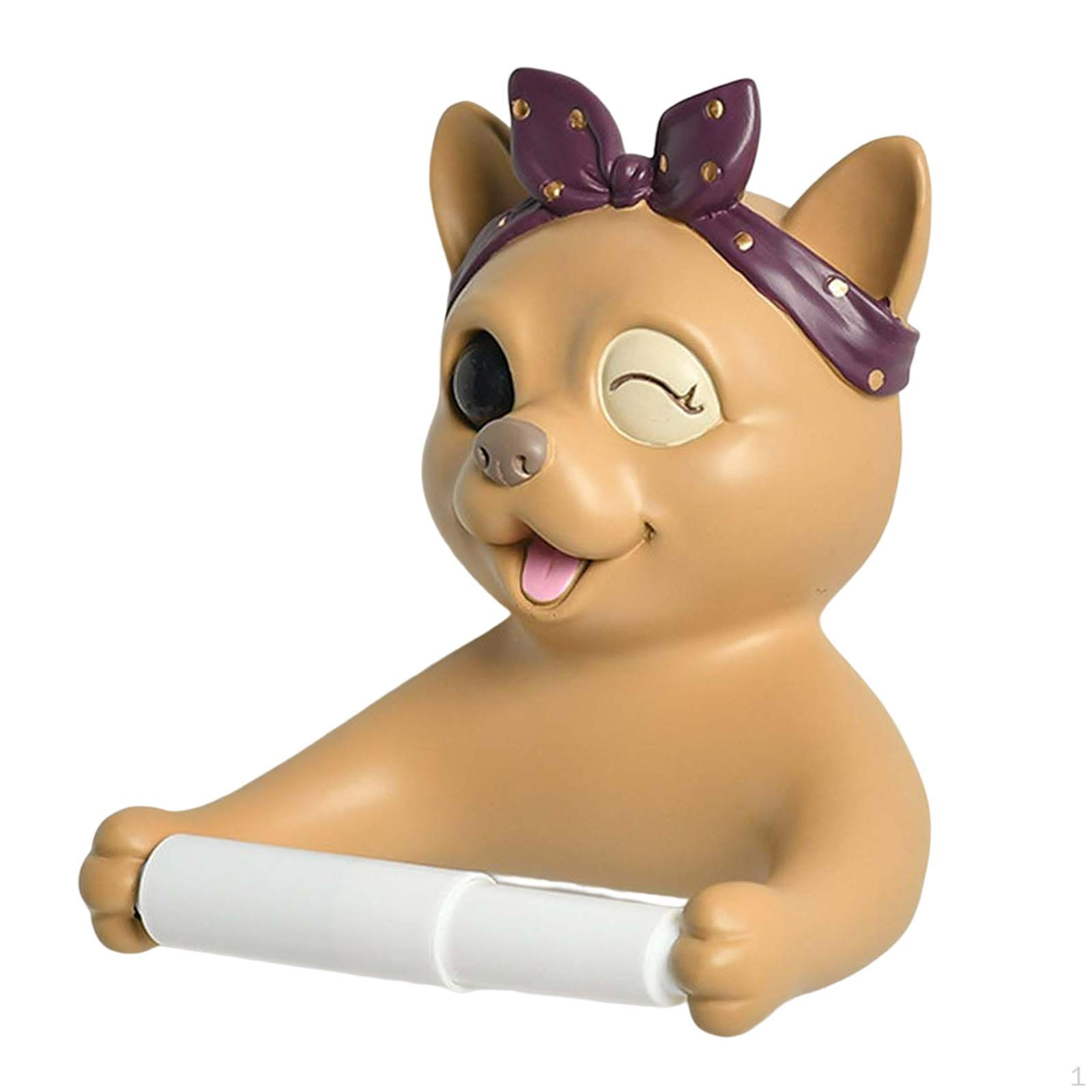 

Creative Holder Tissue Roll Hanger 3D Animal Punch Hanging Ornament Organizer for Washroom Hotel коричневый