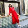 Ethnic Lijiang Dali Embroidered Long Vacation Dress for Women - Slimming Thailand Beach Style (F647)