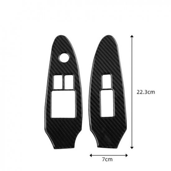 Carbon Fiber Window Lift Switch Panel Trim Sticker For Nissan 370Z 2009-