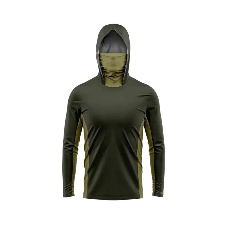 Summer Long Sleeve Shirts Quick Dry Uv Protection Clothing Hoodied Mask Uv Fishing Tops Sportswear