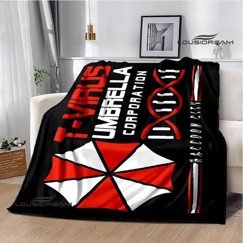 R-Resident Evil Umbrella Printed Blankets Picnic Blanket Flange Warm Blanket Home Travel Blankets Bed Linings Birthday Gift