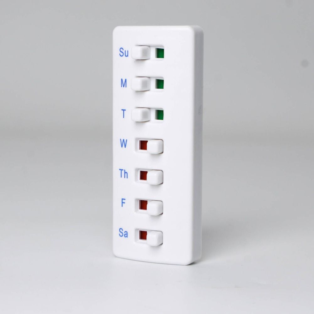 Curved-Back Reusable Pill Tracker Anti-Slide Design Creative Pill Reminder Color-Coded Indicators Portable Medicine Tracker