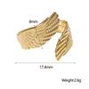 Stainless Steel Rings For Women Men Exaggeration Punk Angel Wings Wide Edged Open Index Finger Ring Charm Jewelry Accessories
