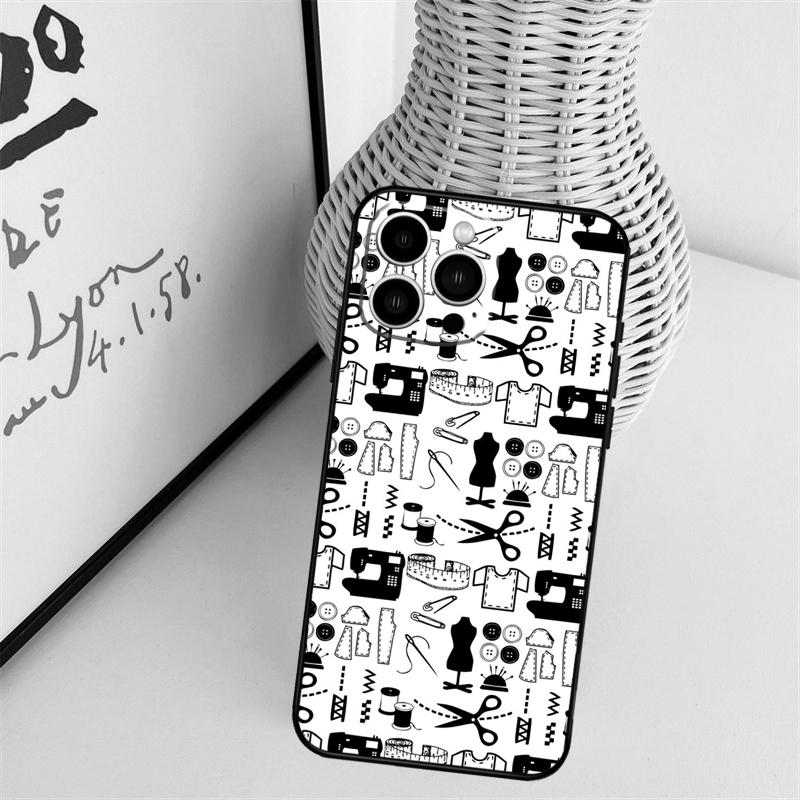 

Sewing Machine Phone Case For iPhone 17 Pro Max 16 15 11 13 12 14 Pro Max mini 15 16 Plus 16e 17 Air Cover iPhone 12 Pro