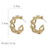 Chic Fashionable Hollow Chain Hoop Earrings Temperament Minimalist Minimalist Circle Bold Statement Earrings Jewelry Metallic Geometric Stylish