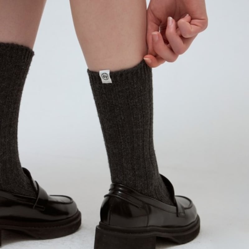 DEPOUND cashmere blend ribbed socks - charcoal
