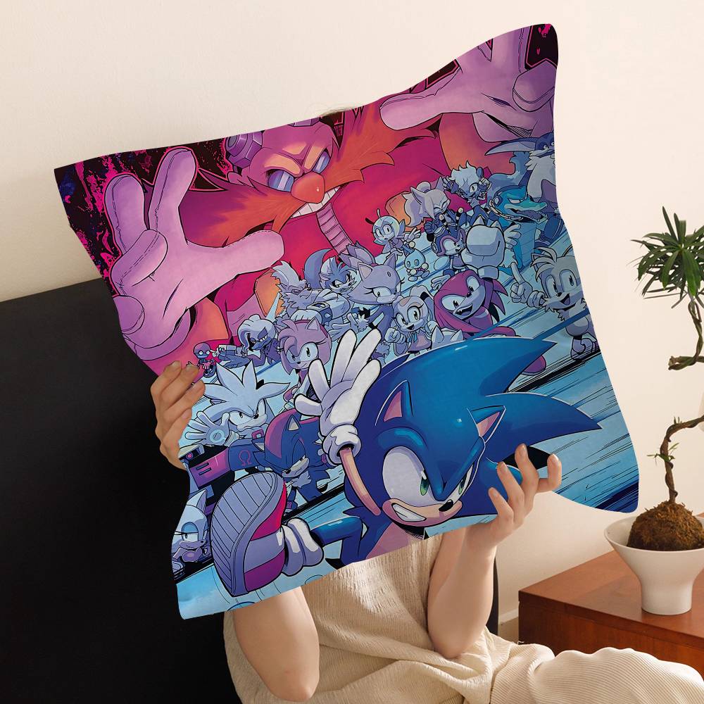 Classic Anime S-Sonic Cushion Cover Polyester Sofa Cushions Decorative Throw Pillows Home Decoration Pillowcover