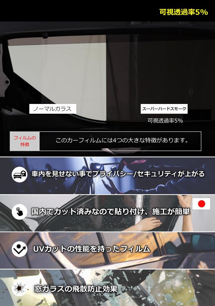 MOS SHIELD Domestically Processed Window Rear for Nissan Tanto High Smoke Super Hard Smoke Film, Set, LA650S/LA660S, Customizable, Mount, Comfortable,