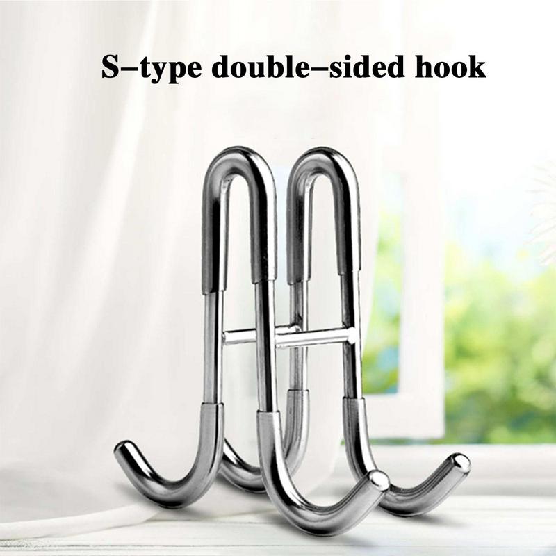 Haken für Duschtür, doppelseitig, stabiler Türhänger aus Metall, strapazierfähig, Handtuchhalter über der Tür, ohne Schlag